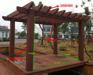 200*200mm Cabana Post Anti-Crack Freestanding WPC Pergola Rpl Beams